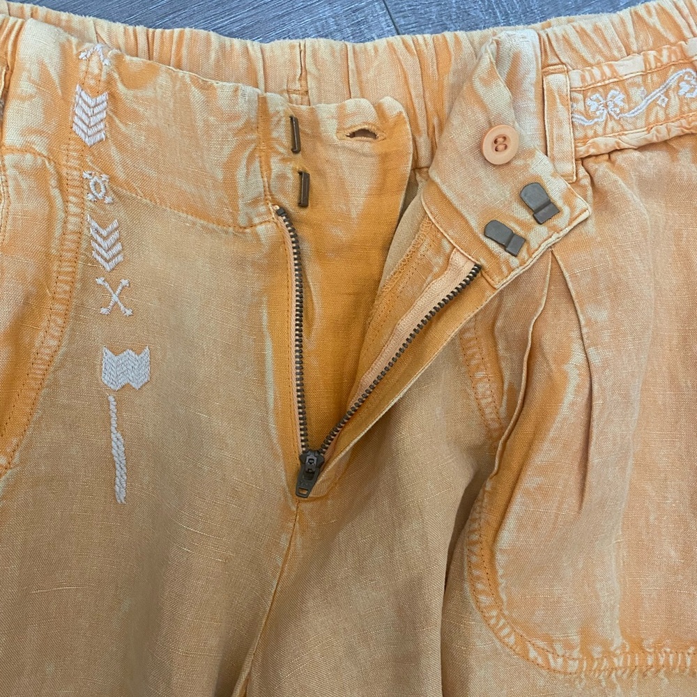 Anthropologie Linen Blend Embroidered Parachute Pants Size Small - Picture 4 of 9